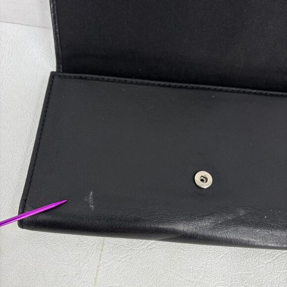 Wilsons Leather Bifold Checkbook Wallet Black Snap Close Credit Card ID - Picture 6 of 16